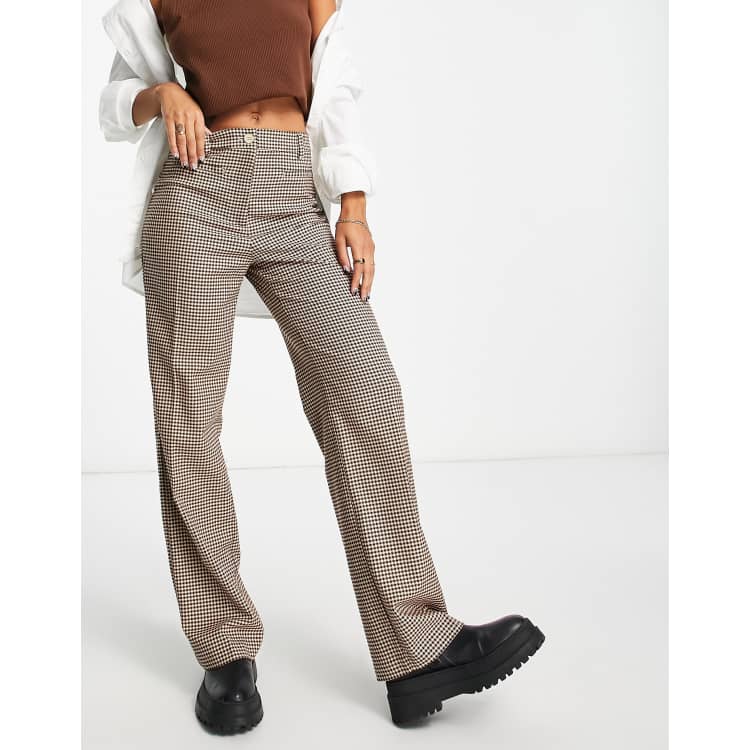 パンツ andmary Monica check loose pants beige andmary Monica check loose pants beige Women Beige Mid Rise Wide