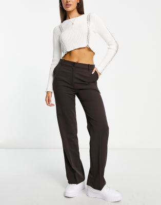 Брюки Monki свободного кроя темно-коричневого цвета 8590₽