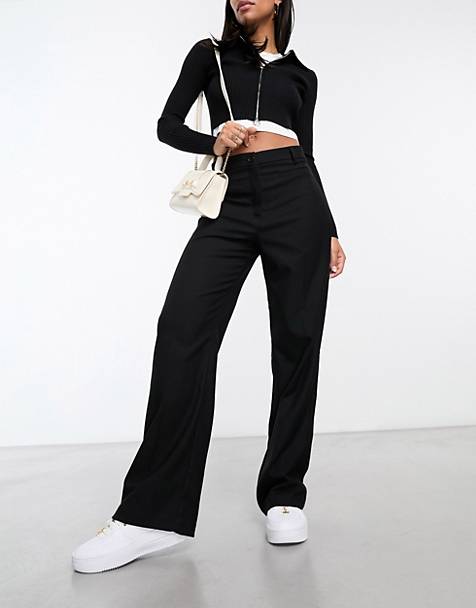 Monki relaxed tailored trousers in black