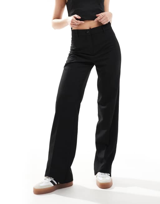 High Waist Relaxed Tailored Pant in Black