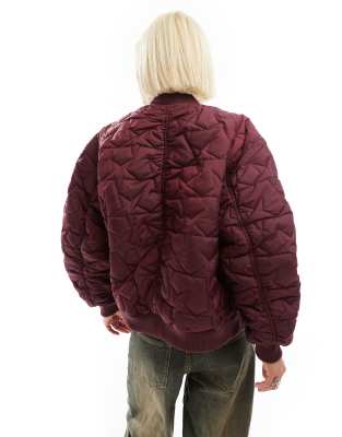 Monki Reversible Oversized Bomber Jacket In Multi