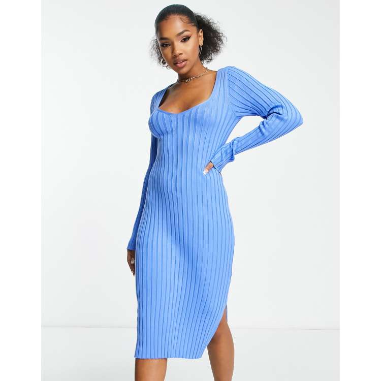 Blue long hotsell bodycon dress