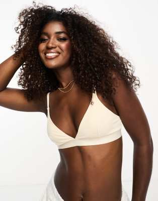 Bralette in Organic Cotton Rib - Brown