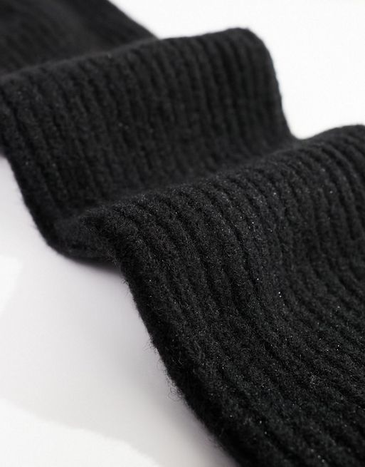 My Accessories London cable knit long socks in gray