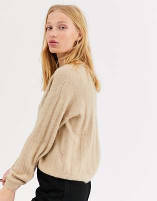 beige crew neck jumper