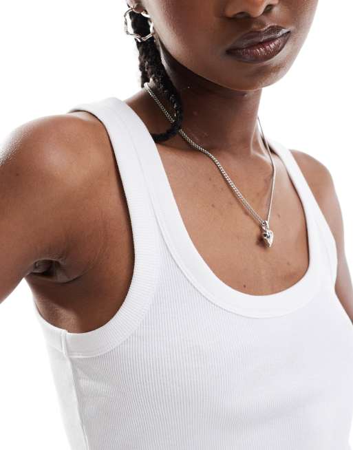 【COOR】 Scoop neck ribbed tank top / 追跡付 Ribbed Scoop Neck Tank