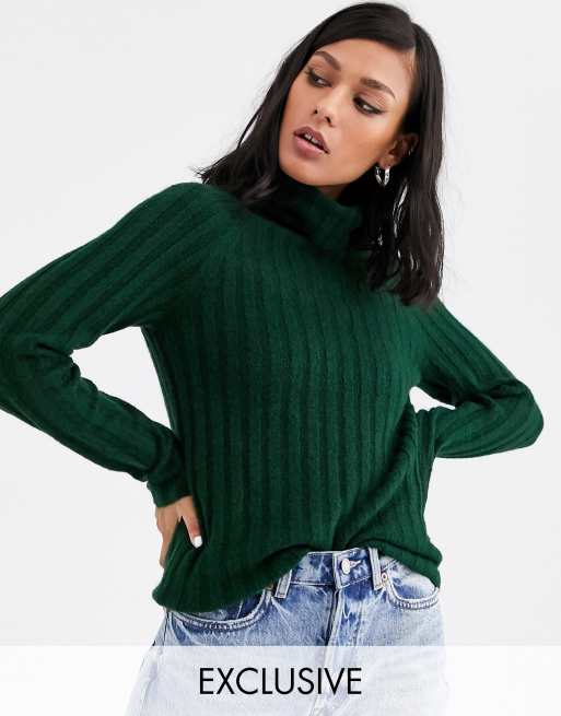 Green polo deals neck jumper