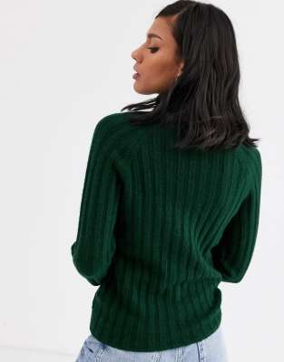dark green roll neck jumper