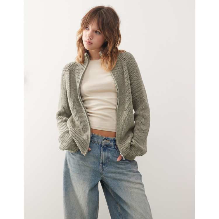 トップス The SHISHIKUI Mix cardigan GREEN 美品】 THE SHISHIKUI