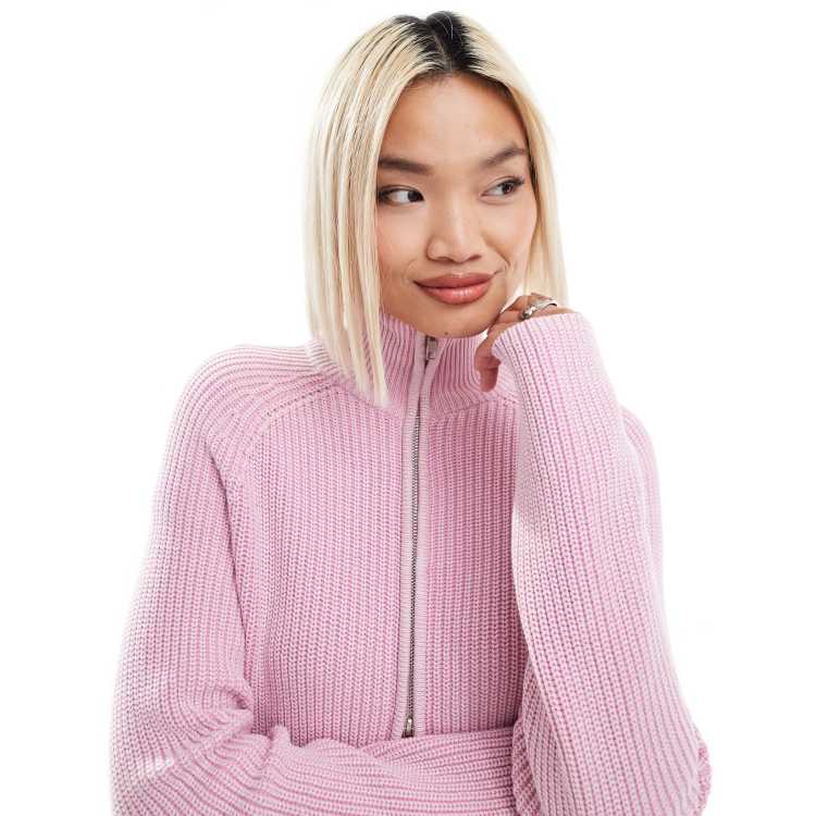 【COSYHARU】Mix two-way zip-up cardigan COSYHARU】Two-way hooded knit zip-up トップス（レディース）