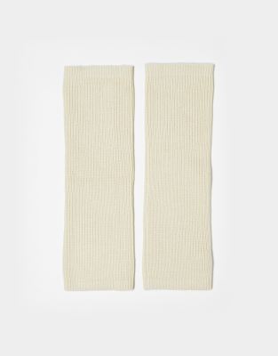 Monki ribbed leg warmers in beige | ASOS