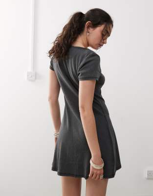 Monki Ribbed Mini Dress