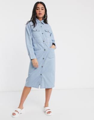 robe chemise bleu clair