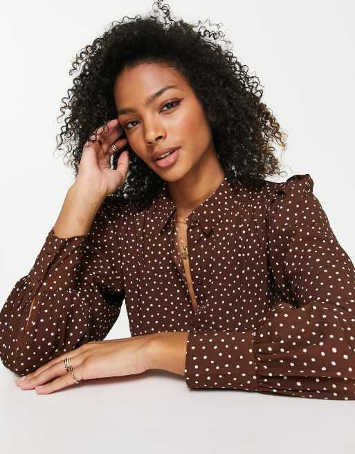 Robe à pois online marron