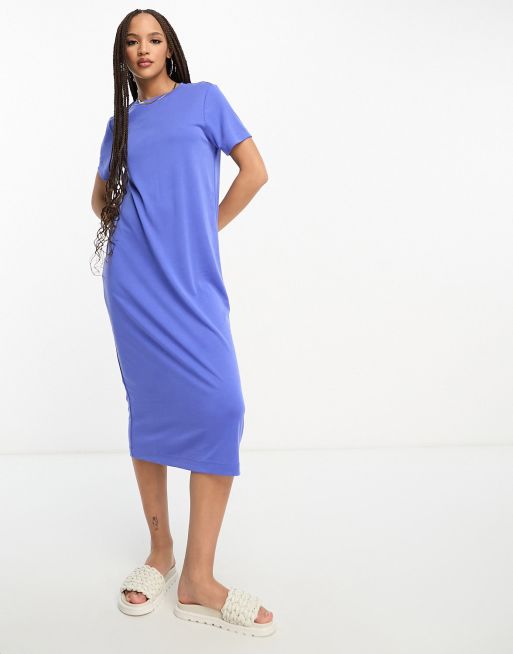 Monki Robe t shirt longue Bleu