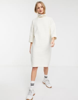 white roll neck dress
