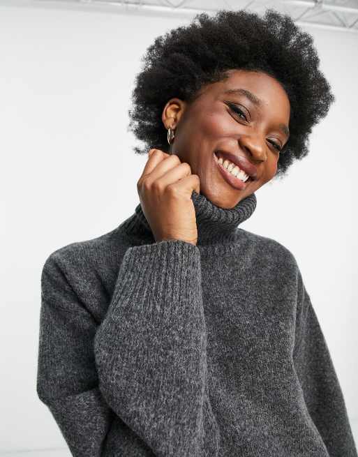 Charcoal grey 2024 polo neck jumper