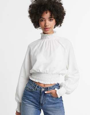 monki asos ruched neck sleeve