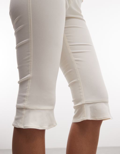 Monki ruffle capri pants in ecru (Part of a set), 3 of 5