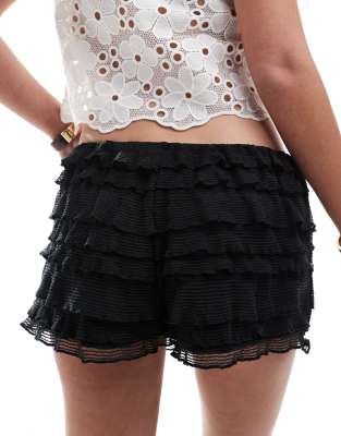 Monki Ruffle Mini Bloomer Shorts