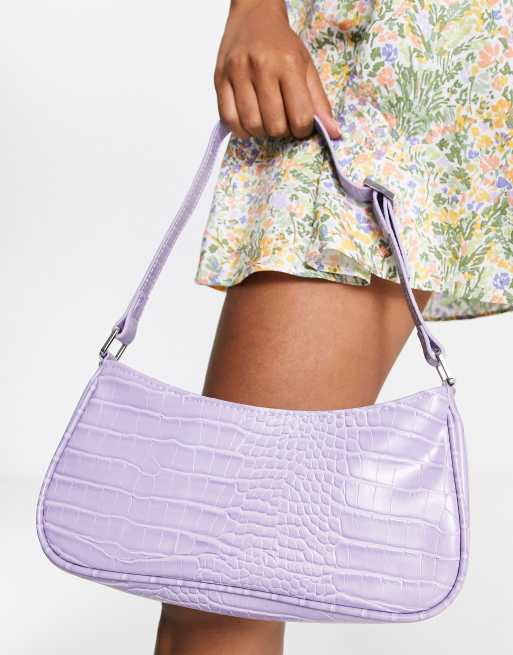 Mini sac best sale effet croco lilas