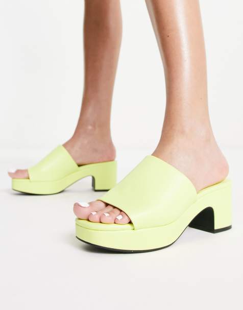 Monki - Sandales à plateforme chunky et talon mi-haut - Vert citron - view 1