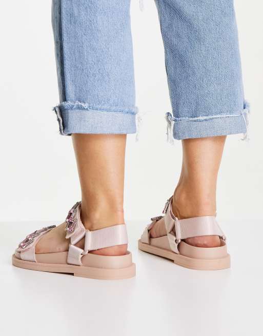 Monki – Sandar – Różowe zdobione koralikami sandały typu dad – PINK, 2 z 4