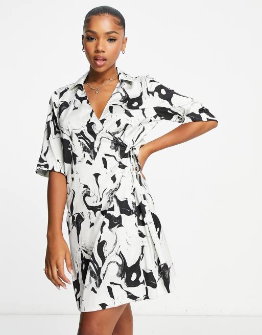 Marble shop print dress