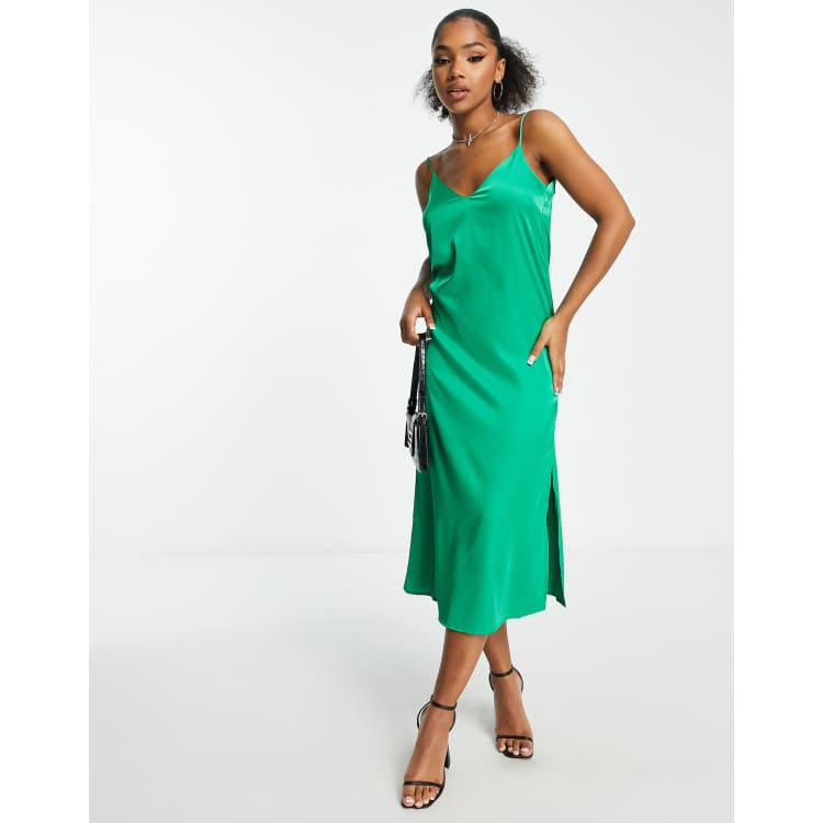 Asos green 2024 slip dress