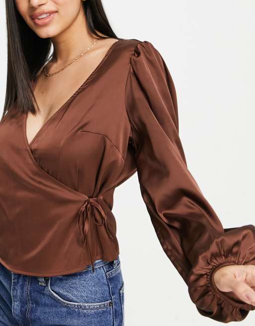 Wrap 2024 top satin