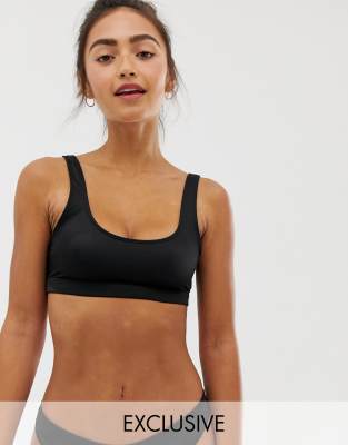 black scoop neck bikini top