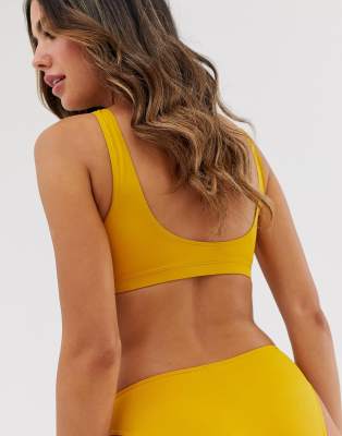 yellow scoop bikini top