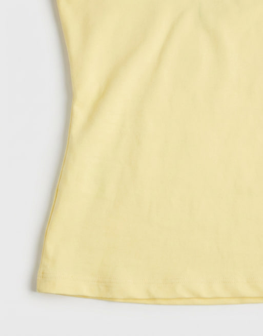 Monki scoop neck singlet top in yellow , 7 of 8