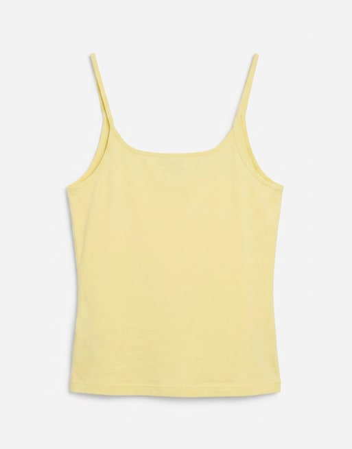 Monki scoop neck tank top in yellow , 6 of 8