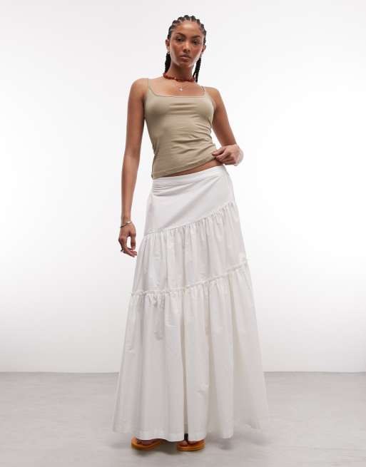 Monki scoopneck vest top in olive green , 2 of 4