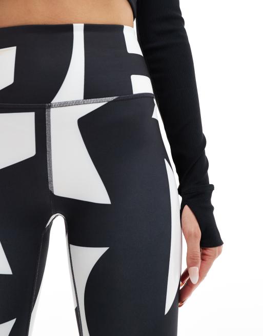 Monki seamless yoga high waist active gym leggings in multi black and white abstract print ASOS