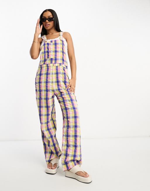 Checked 2024 dungarees womens