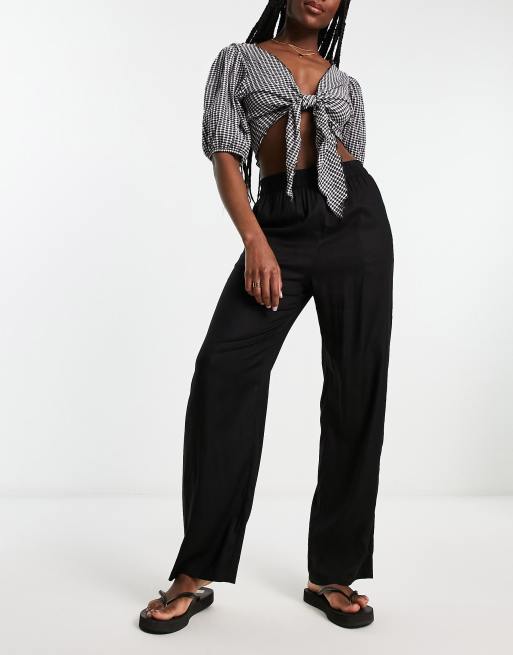 Woman Within Women's Plus Size Seersucker Pant - 18 W, Black at