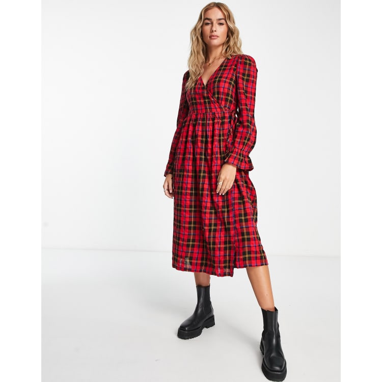 Tartan on sale midi dress