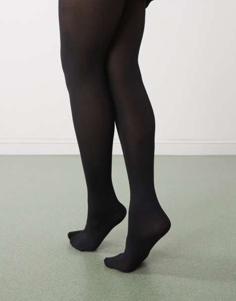 Monki - Set van 2 panty's van 60 denier in zwart - view 1