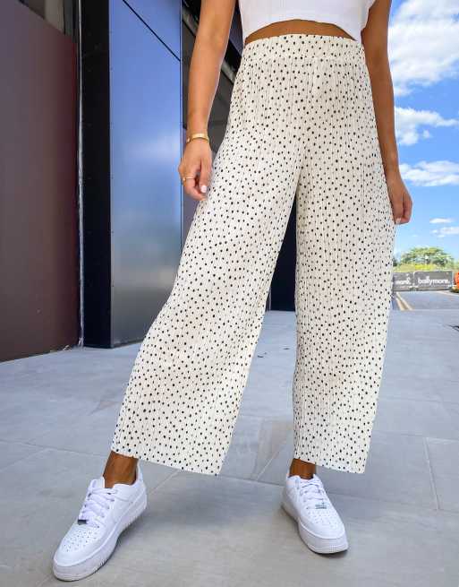 Monki - Severina - Broek met print in wit - WHITE
