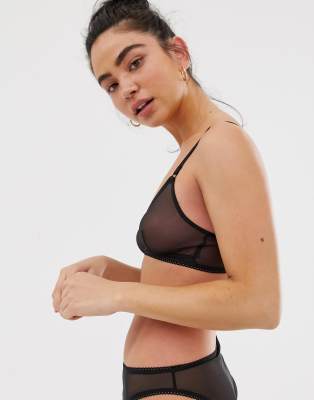 Black triangle mesh bra - Black magic - Monki