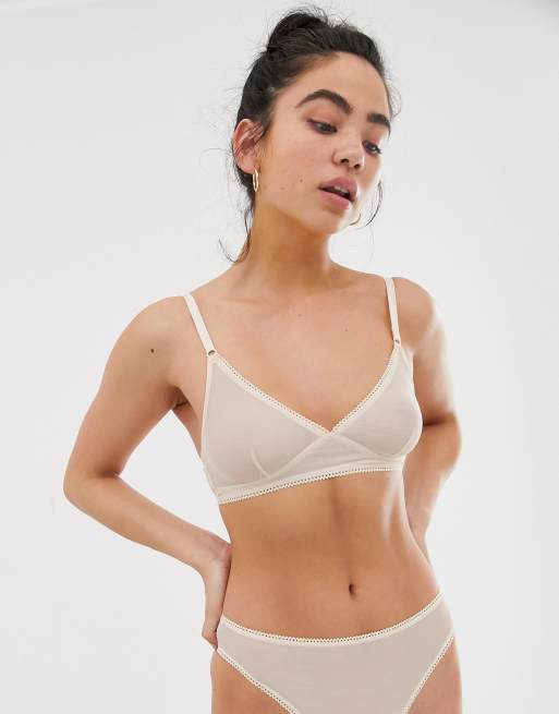 Monki sheer brief in blush pink