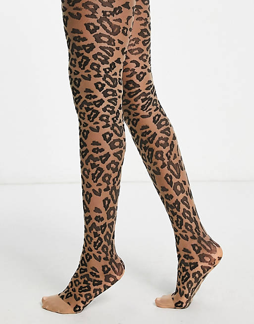 Monki sheer leopard print tights