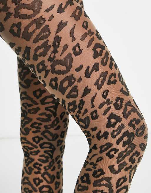 Francesca's Dawn Leopard Print Sheer Tights