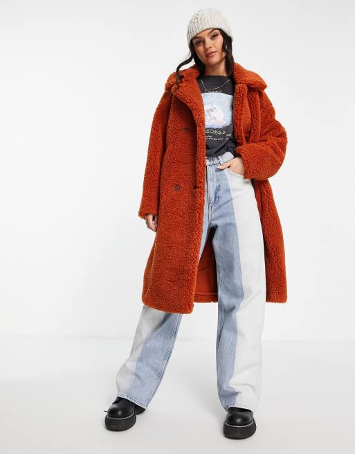 Topshop rust outlet coat