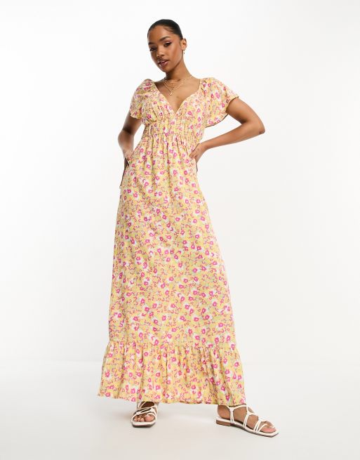 Shirred Waist Maxi Dress