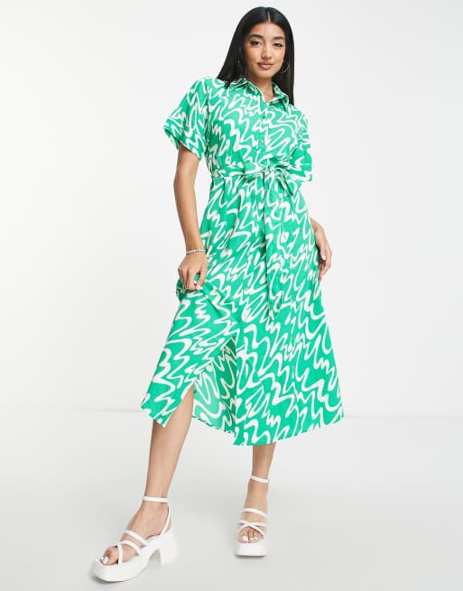 Monki shirt dress in all over print