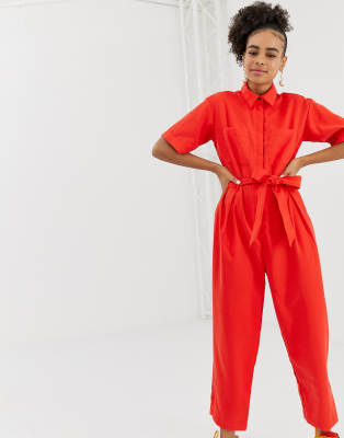 monki red jumpsuit