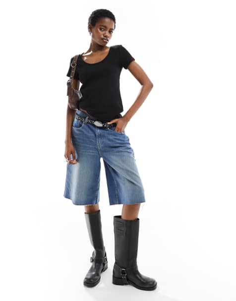 Jean skirt hot sale with boots